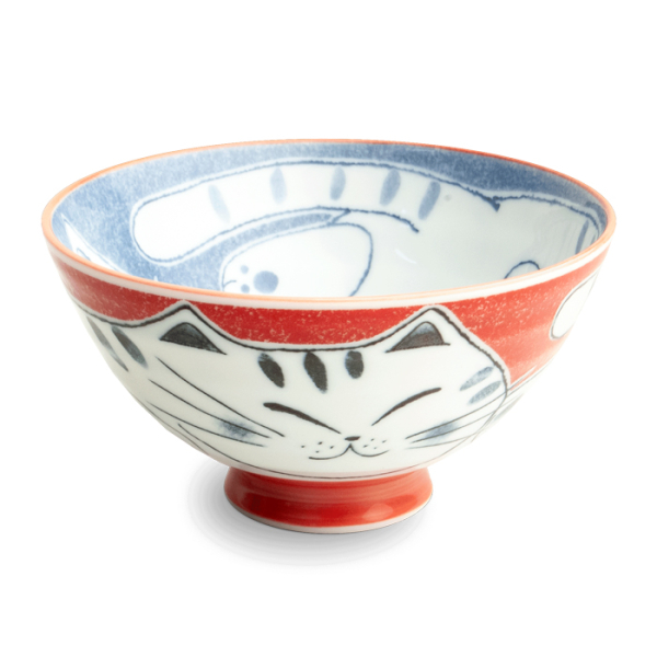 EDO Japan, Schale, Rot/Blau Cat, Ø 14 x 6,5 cm, Art.-Nr. 6041268