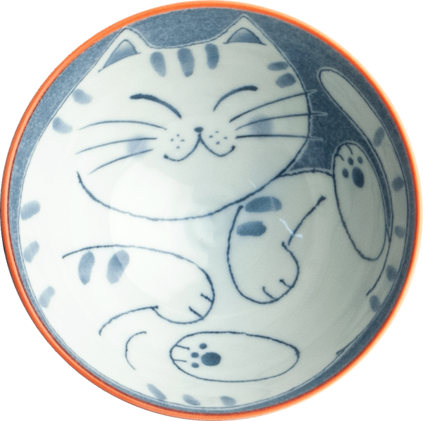EDO Japan, Schale, Rot/Blau Cat, Ø 14 x 6,5 cm, Art.-Nr. 6041268