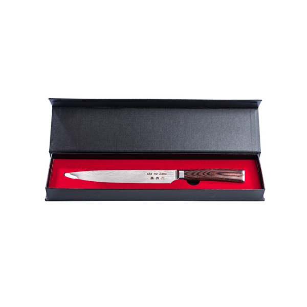 Cha No Hana, Sashimi-Messer (Filetiermesser) in Magnetbox, VG-10-Damaszenerstahl, 32 cm