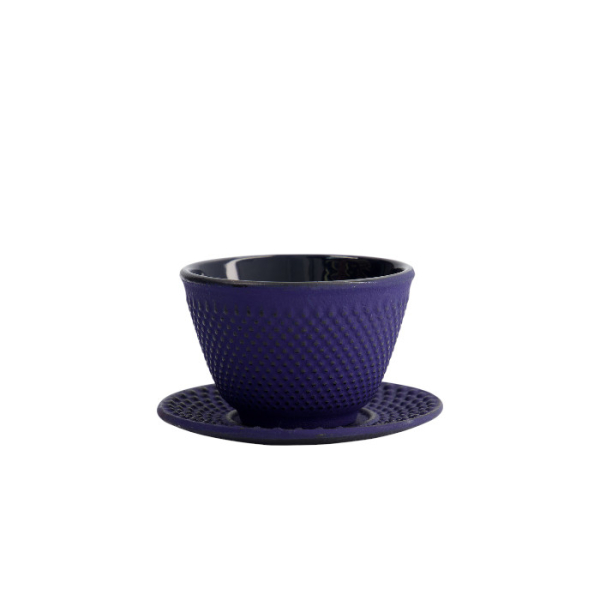 TDS, WY Tee Becher Eisen + Untertasse, Arare, Blau/Schwarz, Ø 7x5,5cm 120ml, Art.-Nr. 4271