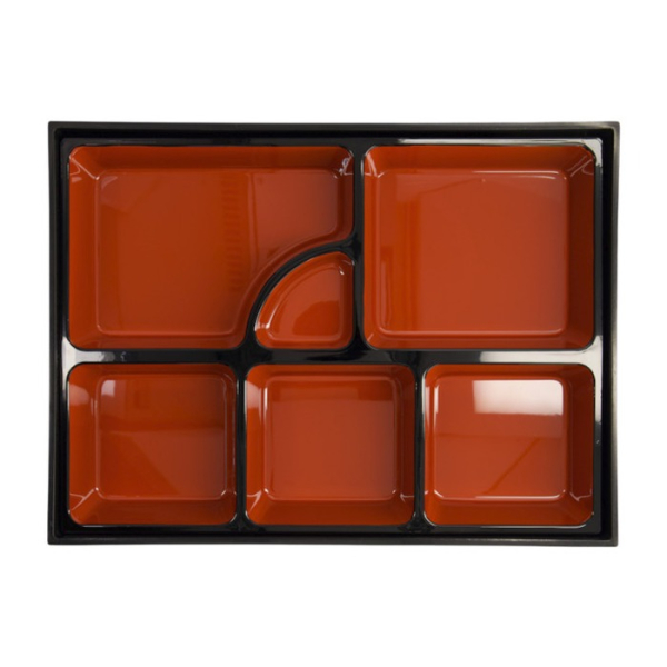 Bentobox Rot/Schwarz, ABS-Lack, 35 × 26 cm, Art.-Nr. 4655