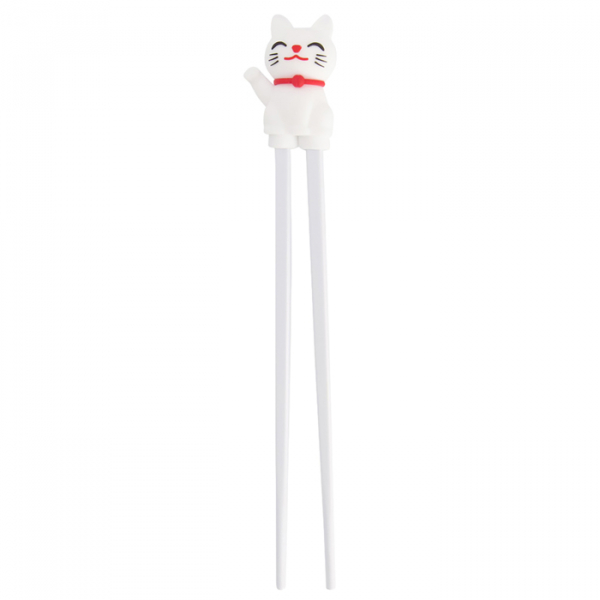 TDS, Kids-Chopsticks , Kitchenware, 22 cm, Lucky Cat, White - Item No. 4661