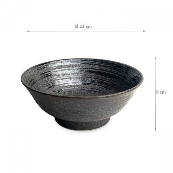 Edo Japan, Bowl, Uzu Black, Ø 22 x 9 cm, Item No. 6040127