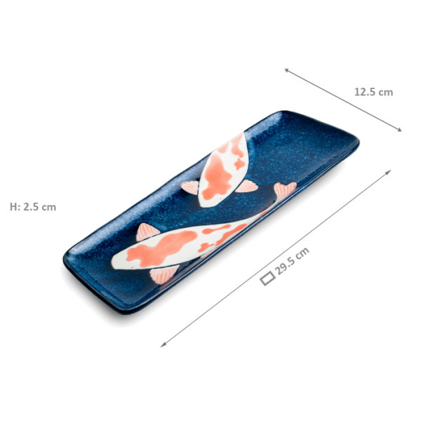 EDO Japan, Sushi Plate, Koi, 12.5x29.5x2.5 cm, Item No. 6041204