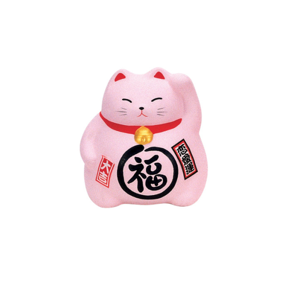 TDS, Glückskatze / Lucky Cat, Dekoration, Rosa, 9 cm - Art Nr. 6148