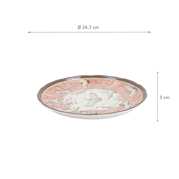 TDS, Plate, Crane Pink, Ø 24.7x3cm, Item No. 617379