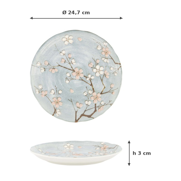 TDS, Plate, Fujisakura, Ø 24.7 x 3 cm, Grey - Item No. 617508