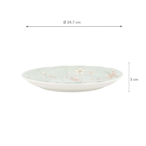 TDS, Plate, Fujisakura, Ø 24.7 x 3 cm, Green - Item No. 617515