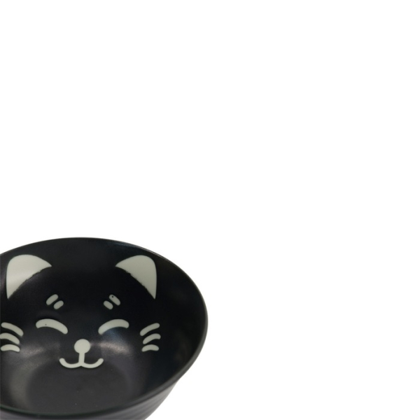 Bowl Kawaii Cat Neko Black, Porcelain, Ø 15 × 7 cm, 500 ml, Item No. 617584