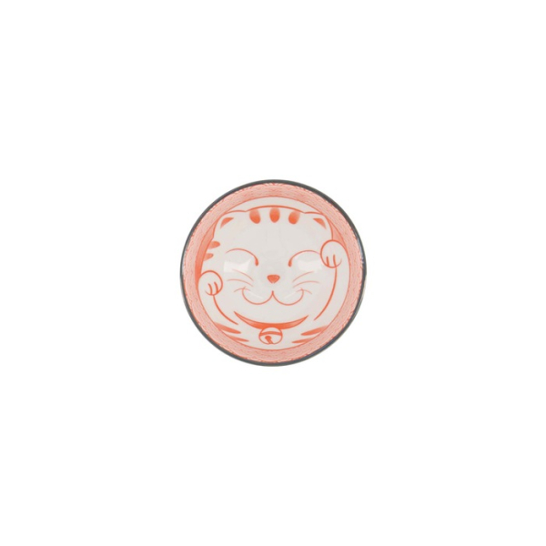 Reisschale Kawaii Lucky Cat Neko Seikaiha-Neko Red, Porzellan, Ø 12 × 6,3 cm, Art.-Nr. 617683