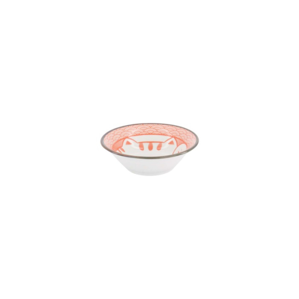 Saucenschale Kawaii Lucky Cat Neko Seikaiha-Neko Red, Porzellan, Ø 11,5 × 4 cm, Art.-Nr. 617706
