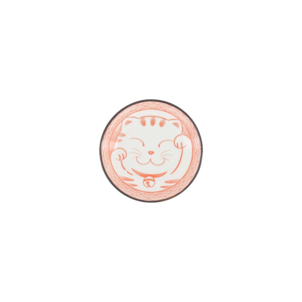 Saucenschale Kawaii Lucky Cat Neko Seikaiha-Neko Red, Porzellan, Ø 12 × 2 cm, Art.-Nr. 617713
