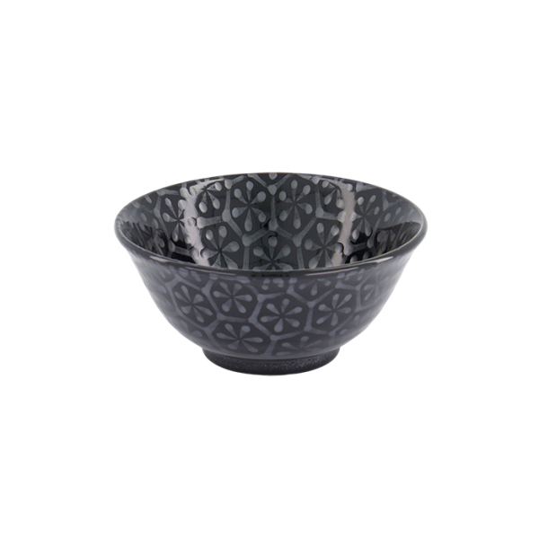 TDS, Tayo Bowl, Kuromonyo Hana Kikko, Black, Ø 15x7cm 550ml, Item No. 617942