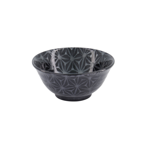 TDS, Tayo Bowl, Kuromonyo Asanoha, Black, Ø 15x7cm 550ml, Item No. 617973