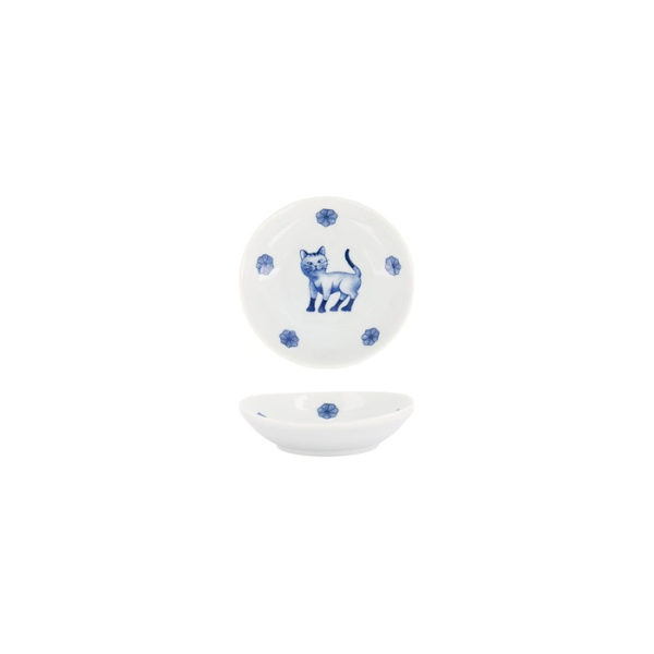 Tokyo Design Studio Saucenschale Kawaii Hananeko Cat Blau, Porzellan, Ø 9,8 × 2,5 cm
