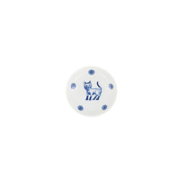 Saucenschale Kawaii Hananeko Cat Blau, Porzellan, Ø 9,8 × 2,5 cm, Art.-Nr. 618000