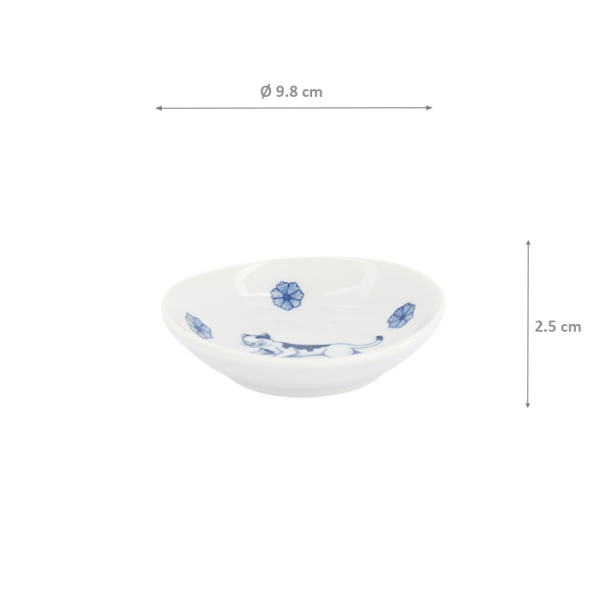 TDS, Sauce Bowl, Kawaii Hananeko Cat, Blue, Ø 9.8 x 2.5 cm - Item No. 618017