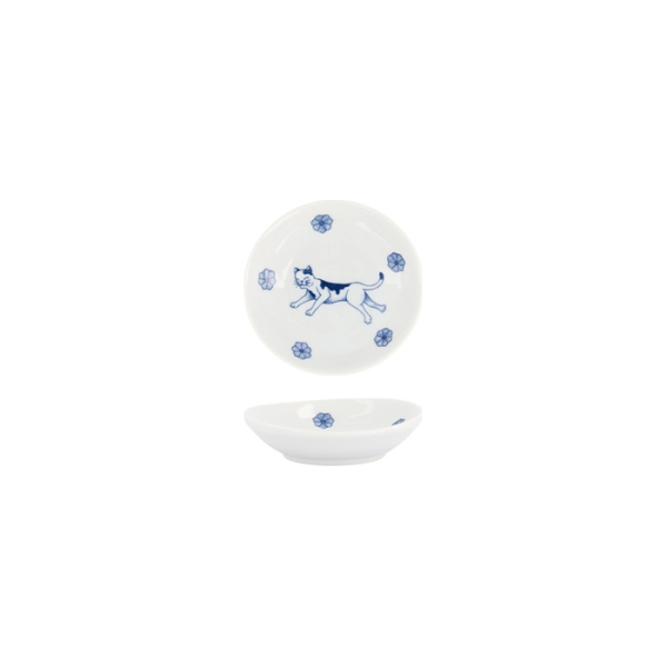 Tokyo Design Studio Saucenschale Kawaii Hananeko Cat Blau, Porzellan, Ø 9,8 × 2,5 cm