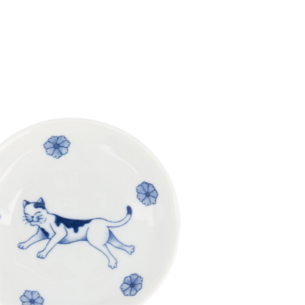 Saucenschale Kawaii Hananeko Cat Blau, Porzellan, Ø 9,8 × 2,5 cm, Art.-Nr. 618017