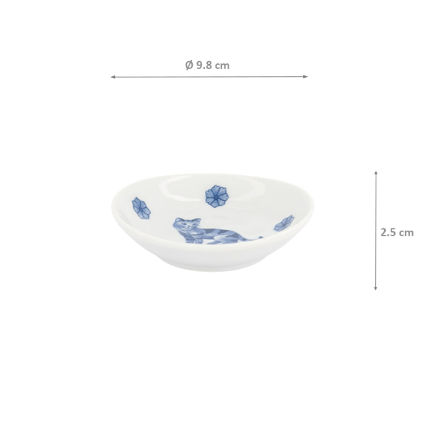 TDS, Sauce Bowl, Kawaii Hananeko Cat, Blue, Ø 9.8 x 2.5 cm - Item No. 618024