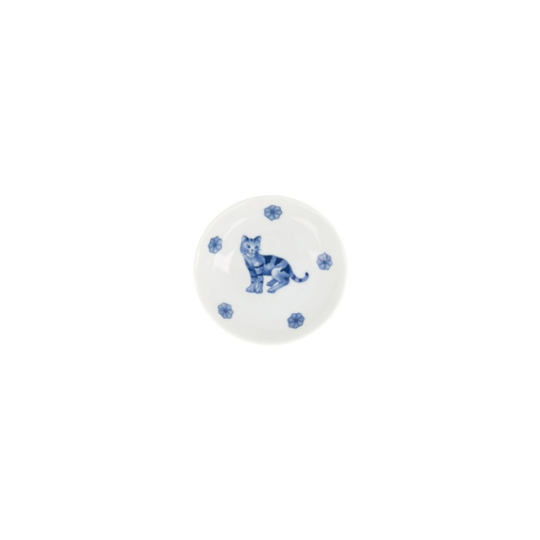 Saucenschale Kawaii Hananeko Cat Blau, Porzellan, Ø 9,8 × 2,5 cm, Art.-Nr. 618024