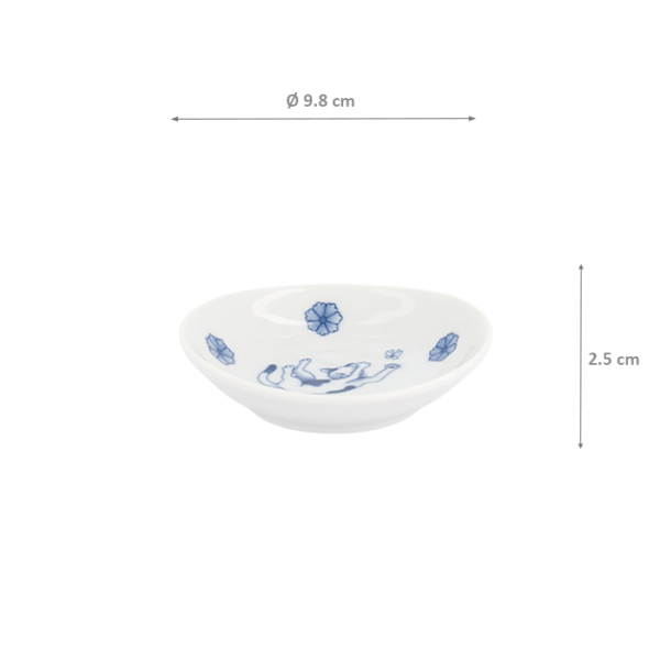 TDS, Sauce Bowl, Kawaii Hananeko Cat, Blue, Ø 9.8 x 2.5 cm - Item No. 618031