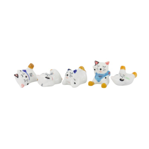 Essstäbchenablagen-Set Kawaii Ramen Cat Bunt, 5-tlg., Porzellan, Art.-Nr. 618055