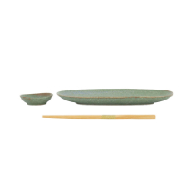 TDS, Sushi Set, Vert Sauge, Geschenkset, 2-tlg. mit Essstäbchen, Art.-Nr. 619472