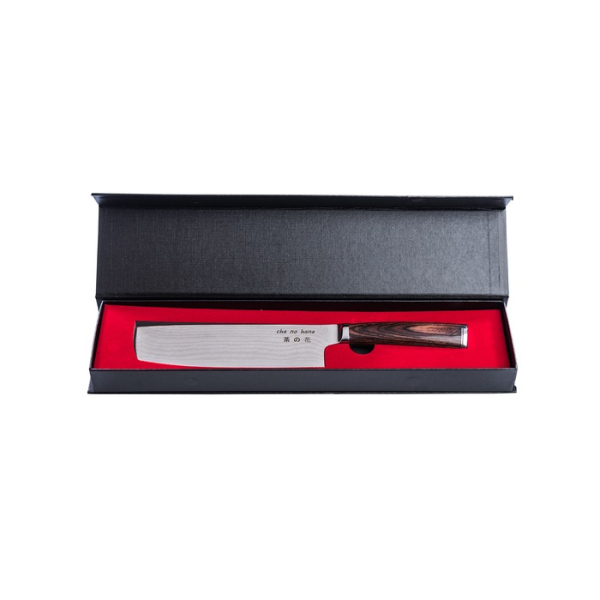 Cha No Hana, Nakiri-Messer (Gemüsemesser) in Magnetbox, VG-10-Damaszenerstahl, 31 cm