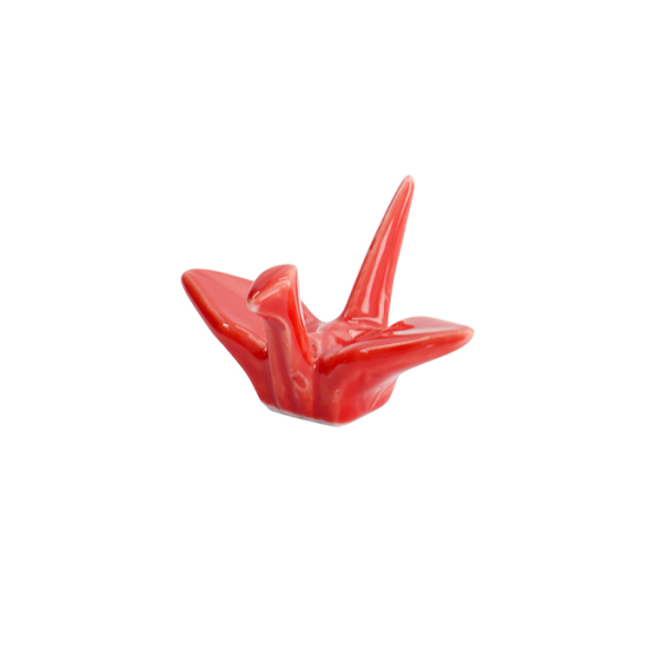 TDS, Chopsticks Rest, Crane, Red, 5 x 5.5 x 3 cm, Item No. 7349