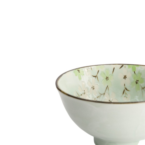 Rice Bowl Green Cosmos, Stoneware, Ø 16 × 8 cm, 600 ml, Item No. 7811
