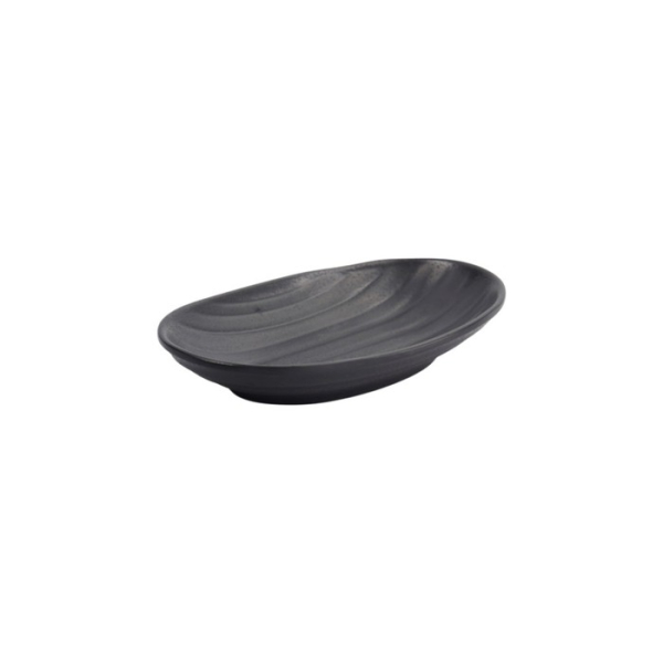 Rectangular Plate Zen Black, Melamine, 18.4 × 11.4 × 2.8 cm, Item No. 8021
