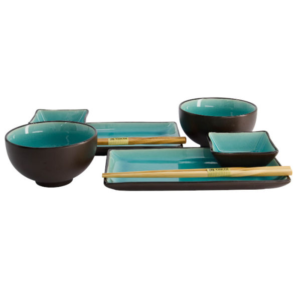 TDS, Sushi Set, Glassy Turquoise, 8tlg, Art.-Nr. 8154