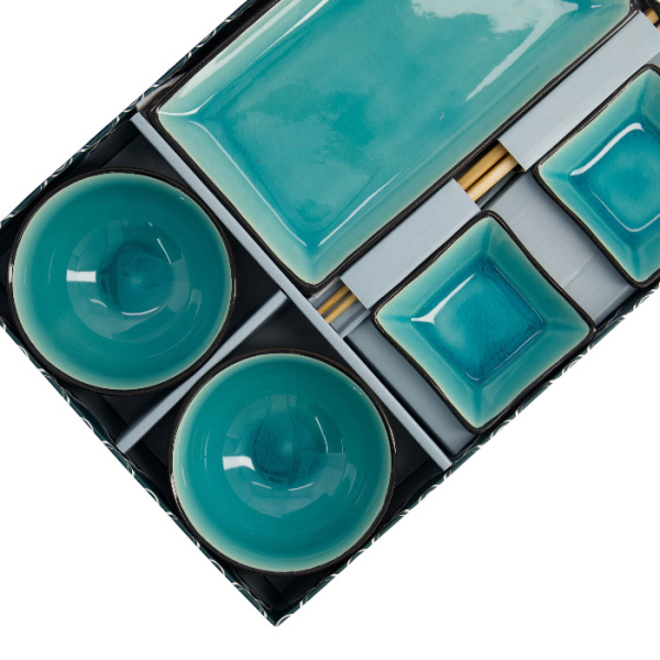 TDS, Sushi Set, Glassy Turquoise, 8tlg, Art.-Nr. 8154