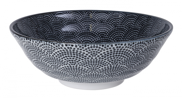 TDS, Soba Bowl, Nippon Black, Dots, Ø 21 x 7.8 cm 1000 ml - Item No. 8328