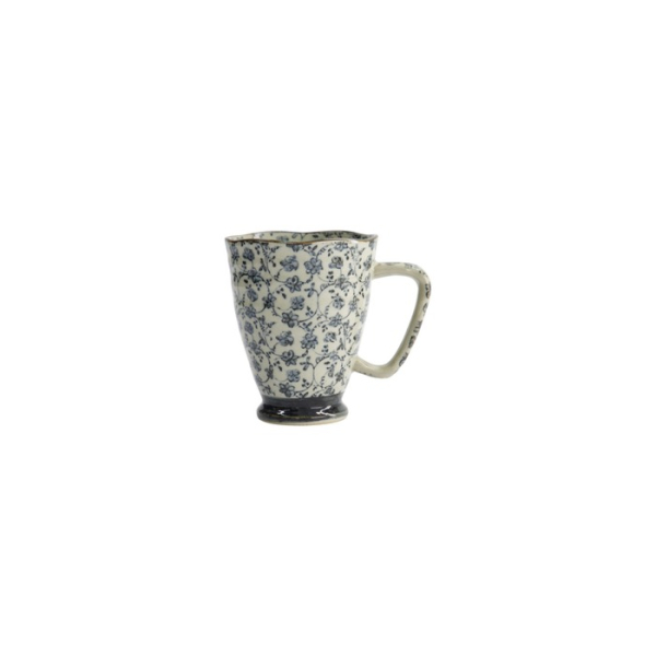 Mug Flower Blue, Stoneware, Ø 9 × 11 cm, 400 ml, Item No. 8894