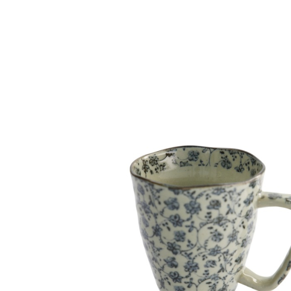 Mug Flower Blue, Stoneware, Ø 9 × 11 cm, 400 ml, Item No. 8894