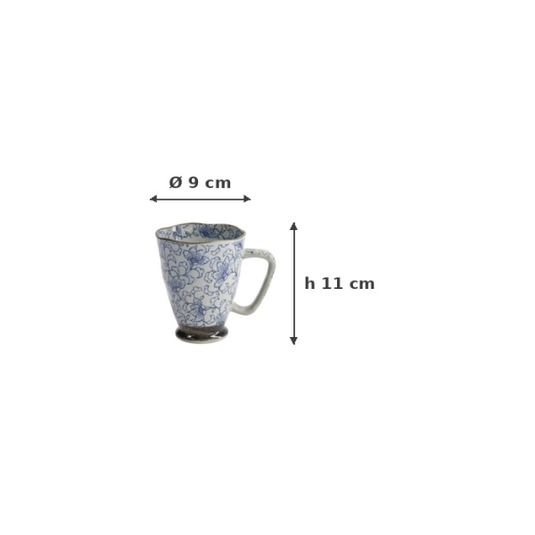 Mug Botan Blue, Stoneware, Ø 9 × 11 cm, 400 ml, Item No. 8896