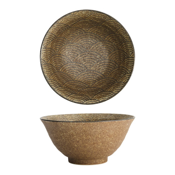 Tokyo Design Studio Noodle Bowl Mino Yaki Brown, Stoneware, Ø 20 × 10 cm, 1.4 l