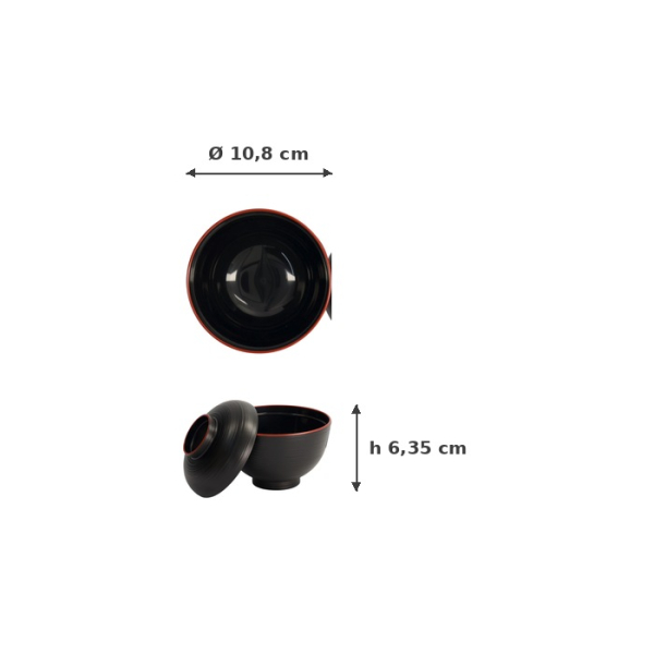 Schale mit Deckel, ABS Lacquerware, Ø 10,8 cm cm, Art.-Nr. 14974