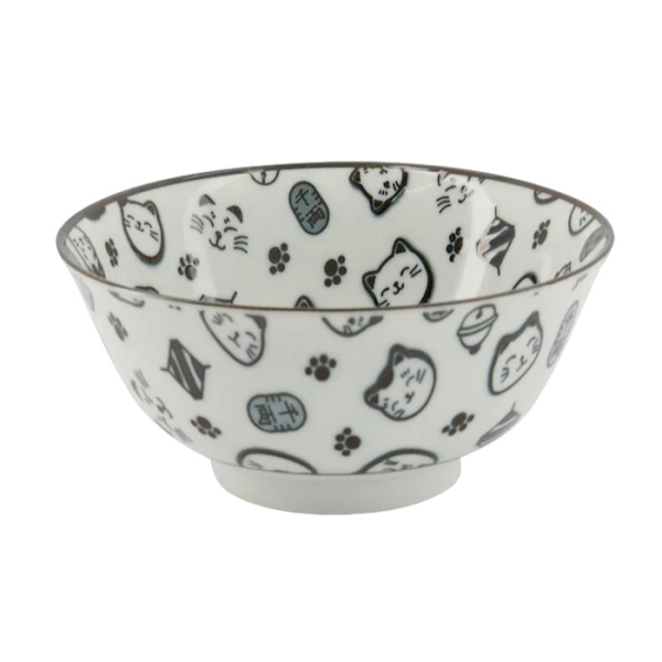 TDS, Bowl, Kawaii Lucky Cat, Neko, Black, Ø 14.8 x 7 cm 500 ml - Item No. 15426