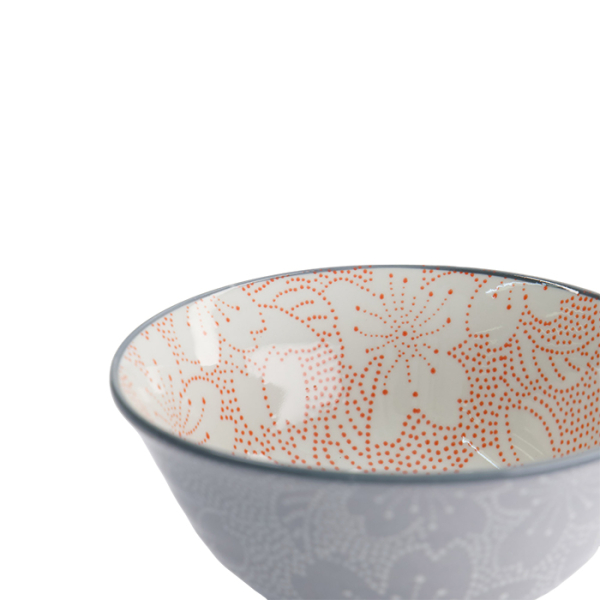 TDS, Tayo-Schale, Mixed Bowls Sakura, Rot/Grau, Ø 14,8x6,8cm 500ml - Art Nr. 15465