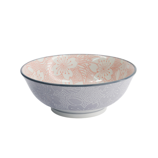 TDS, Tayo-Schale, Mixed Bowls Sakura, Rot/Grau, Ø 19,7 x 7 cm 1000ml - Art Nr. 15469