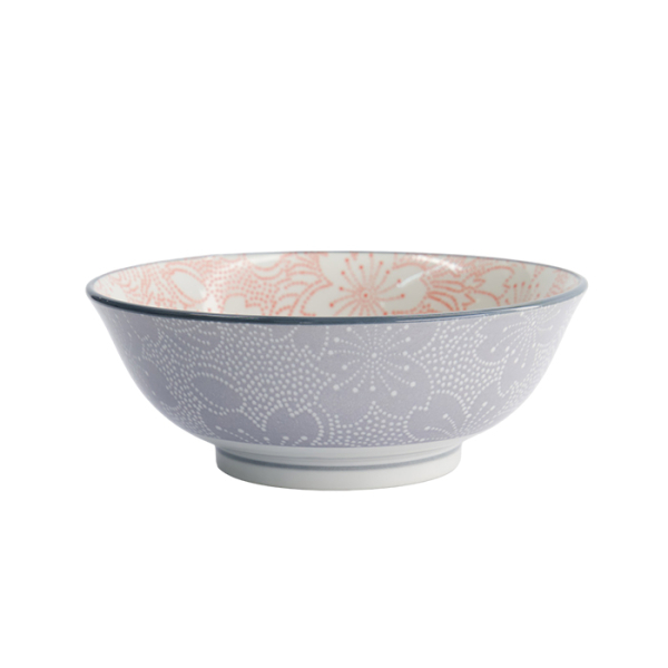 TDS, Tayo-Schale, Mixed Bowls Sakura, Rot/Grau, Ø 19,7 x 7 cm 1000ml - Art Nr. 15469