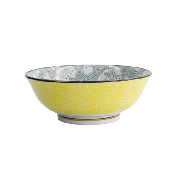 TDS, Tayo Bowl, Mixed Bowls Sakura, Black/Yellow, Ø 19.7 x 7 cm, 1000ml - Item No. 15470