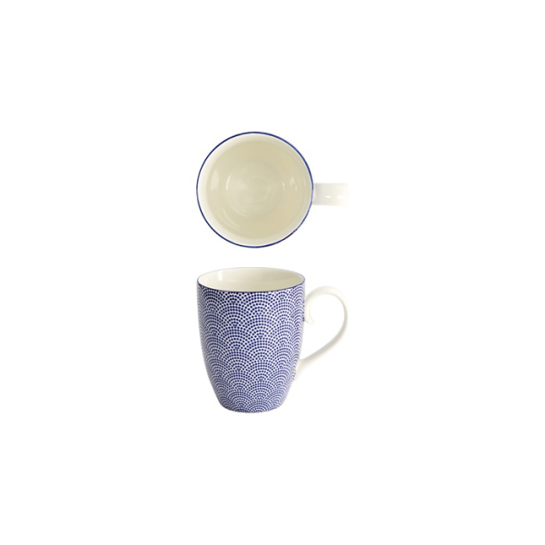 Tokyo Design Studio Tasse Nippon Blue Dots Blau/Weiß, Porzellan, Ø 8,5 × 10,2 cm, 380 ml