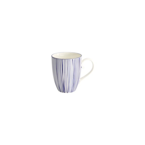 Tasse Nippon Blue Lines Blau/Weiß, Porzellan, Ø 8,5 × 10,2 cm, 380 ml, Art.-Nr. 15627