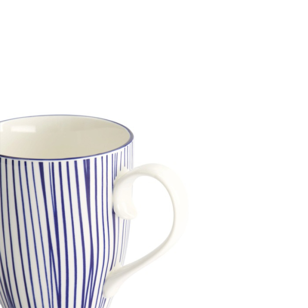 Tasse Nippon Blue Lines Blau/Weiß, Porzellan, Ø 8,5 × 10,2 cm, 380 ml, Art.-Nr. 15627