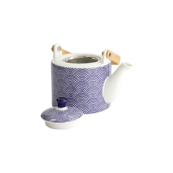 Teapot Nippon Blue Dots Blue/White, Porcelain, Ø 12 × 18.5 cm, 800 ml, Item No. 15634