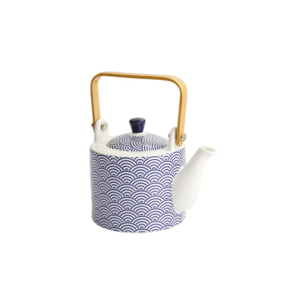 Teapot Nippon Blue Waves Blue/White, Porcelain, Ø 12 × 18.5 cm, 800 ml, Item No. 15635
